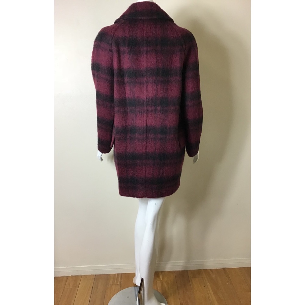 Coach plaid long alpaca wool blend coat - Picture 3 of 9